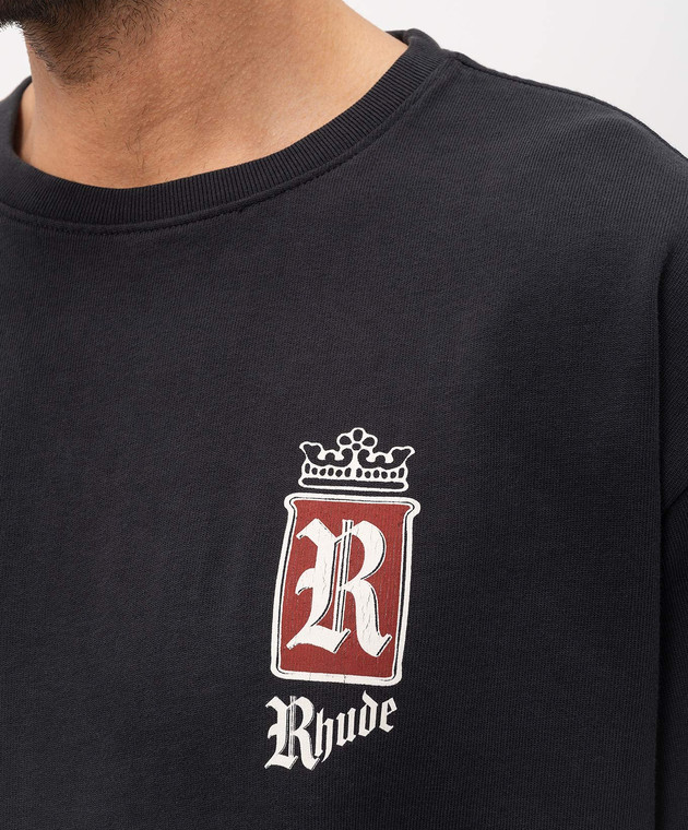 Rhude Черная футболка Fumar RHSS26TT07012 изображение 5
