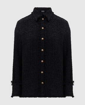 Balmain Чорна твідова сорочка HF1HD005XM07