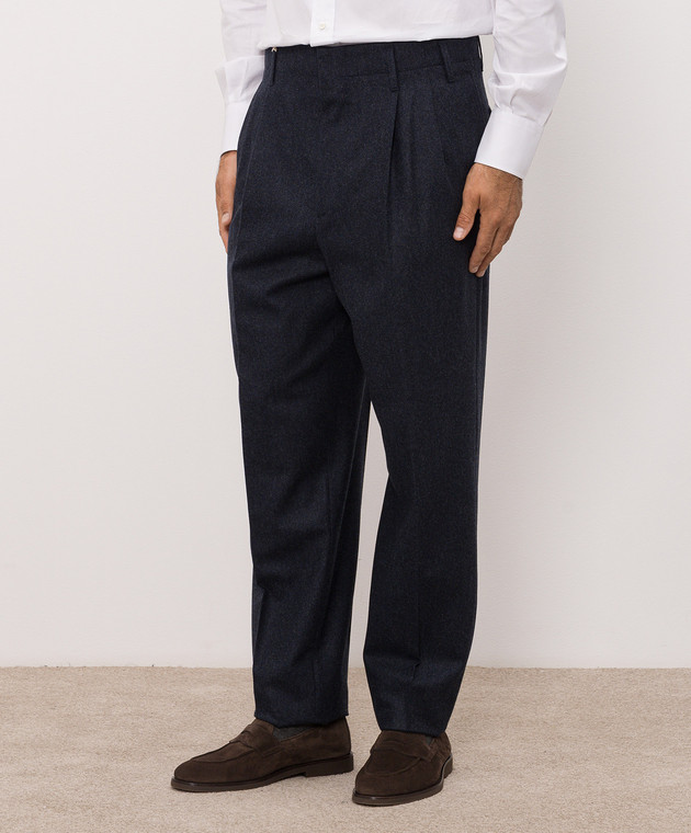 Brunello Cucinelli Синие брюки из шерсти M038PS2440 изображение 3