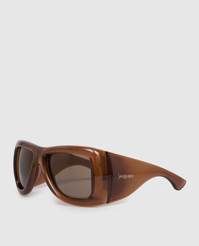 Saint Laurent Коричневые солнцезащитные очки 902 862886Y9958