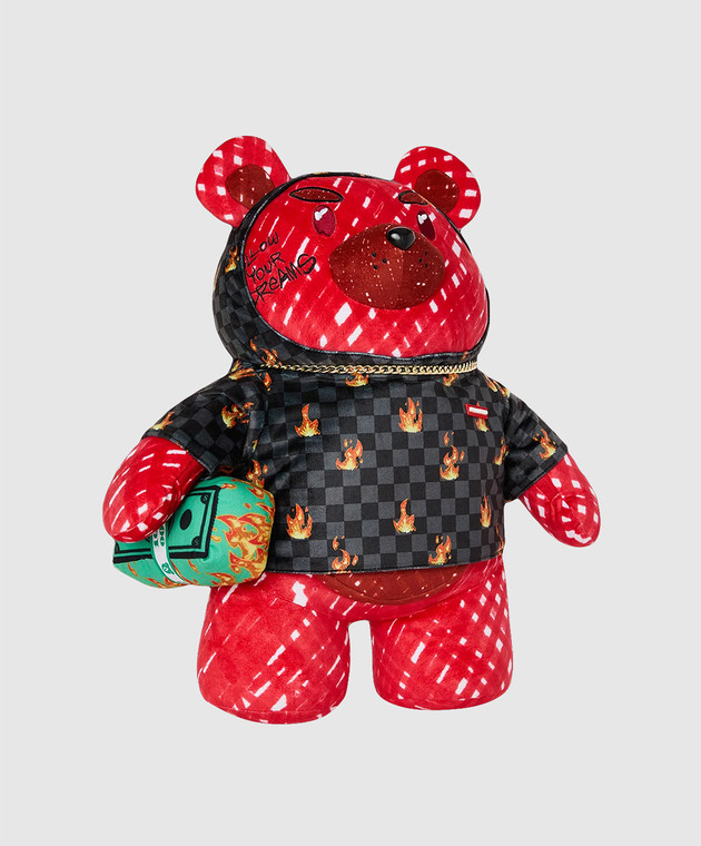 Sprayground Детский красный рюкзак DIABLO SCRIBBLE FIRE MONEYBEAR в форме медведя 910B8696NSZ изображение 2