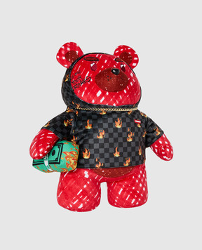 Sprayground Детский красный рюкзак DIABLO SCRIBBLE FIRE MONEYBEAR в форме медведя 910B8696NSZ