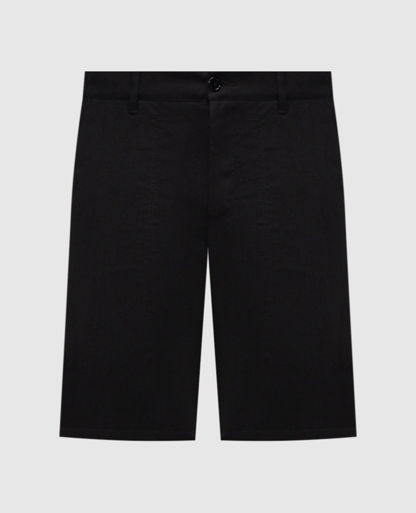 Черные шорты из льна и шелка с логотипом патча