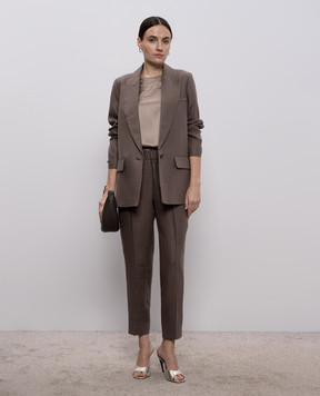 Peserico Коричневий топ із шовку з ланцюжком моніль A086272372E