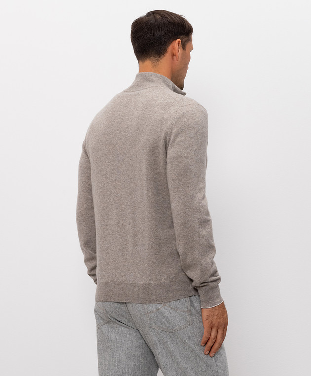 Brunello Cucinelli Джемпер бежевого цвета из кашемира M2200124 изображение 4