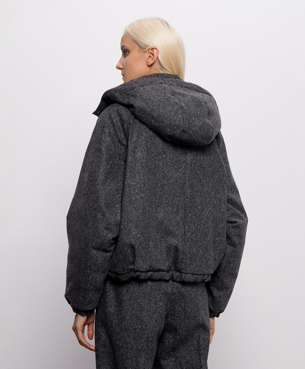 Brunello Cucinelli Серая пуховая куртка с шерстью MD0023657 изображение 4