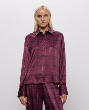 Ermanno Scervino Розовая блуза из шелка с кристаллами D492K363CTWWK