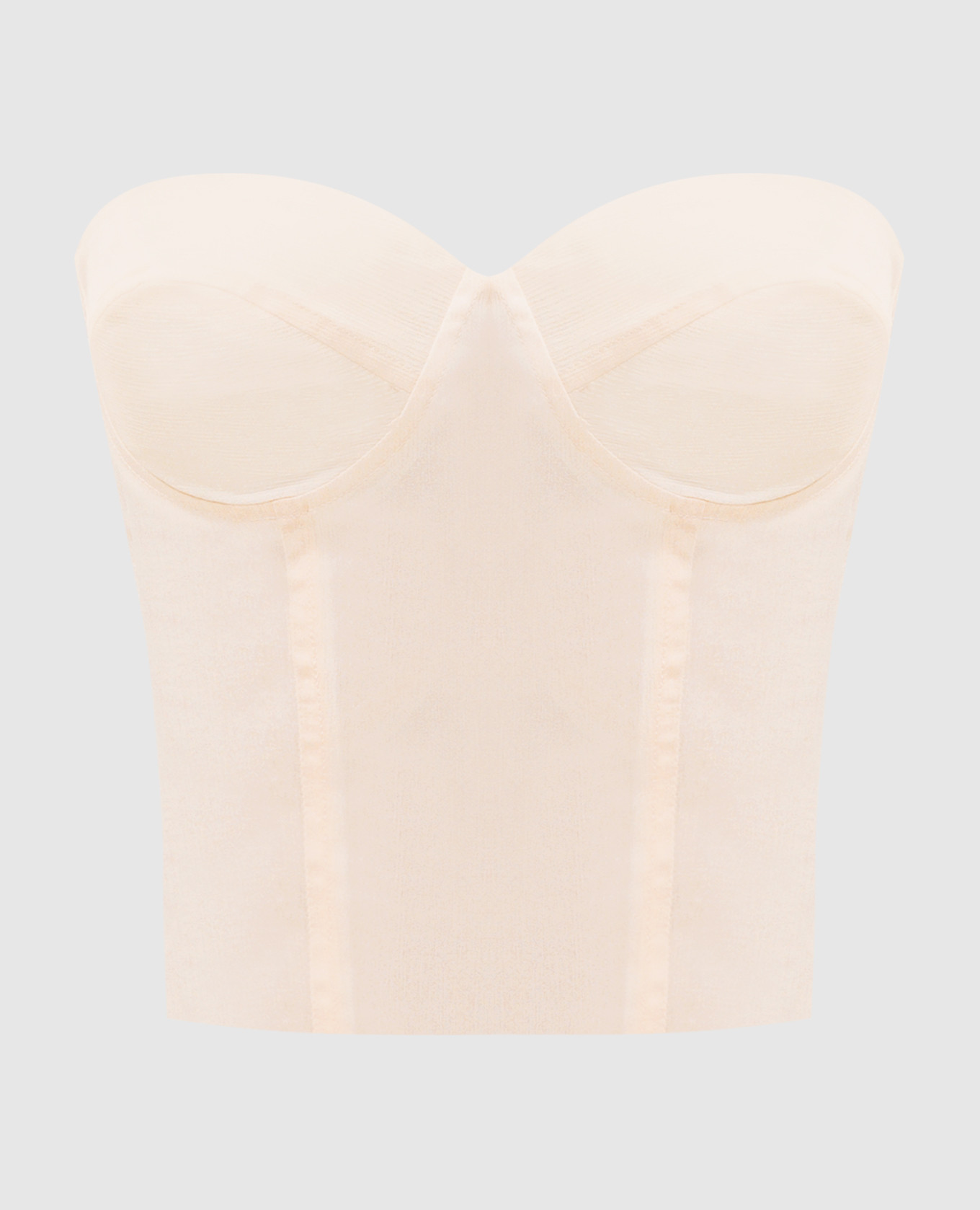 Бежевий топ-бюстьє із шовку