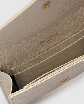 Saint Laurent Білий шкіряний глянцевий гаманець CASSANDRE MATELASSÉ 414404BOW01