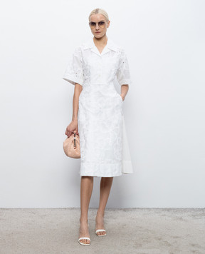 3.1 Phillip Lim Біла сукня-сорочка з квітковим візерунком S26291083TFE