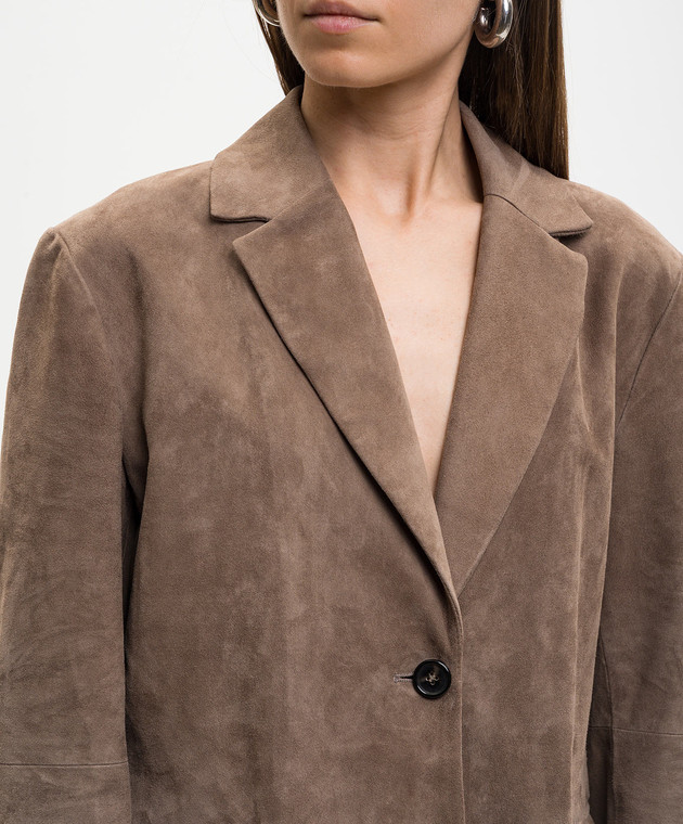 Max Mara Коричневий замшевий жакет SMMANFORA зображення 5