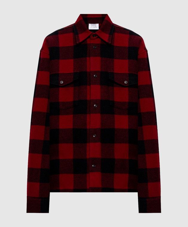 Vetements Куртка в стилі сорочки з вовни в клітинку MH27SH066RCw