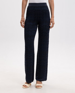 Missoni Синие брюки с шерстью в узор DC26WI00BK01JZ