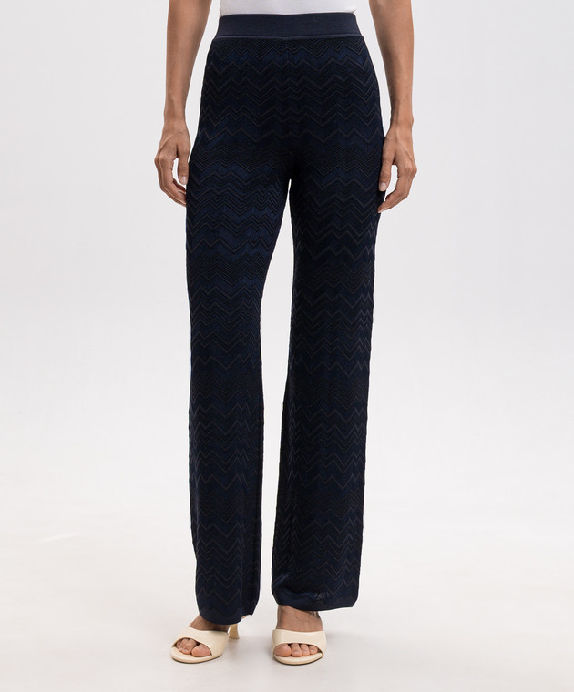 Missoni Синие брюки с шерстью в узор DC26WI00BK01JZ изображение 2