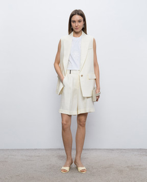 Peserico Шорти кольору айворі з льону P0421502606