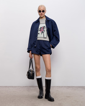 Max & Co Сині шорти CALATA з фактурним логотипом MCOCALATA