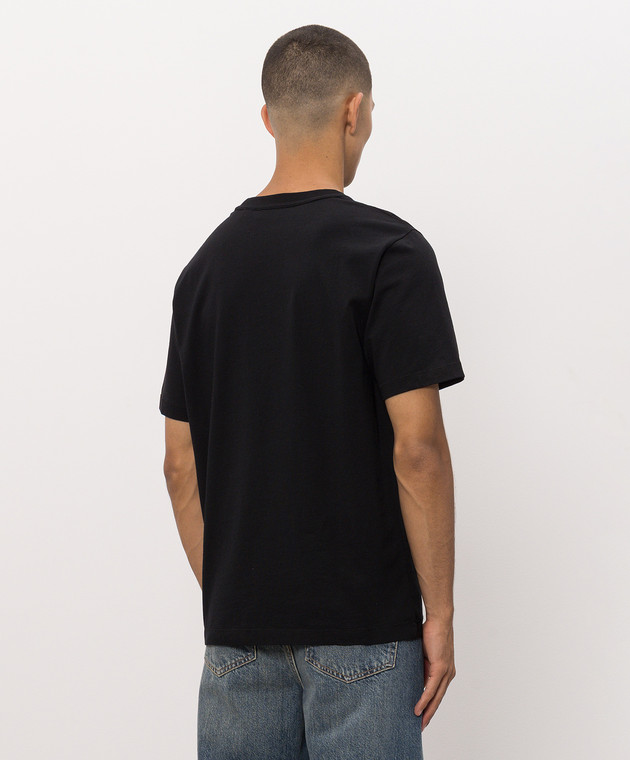Off-White Черная футболка с фактурным логотипом 44MAA16MF26J005 изображение 4