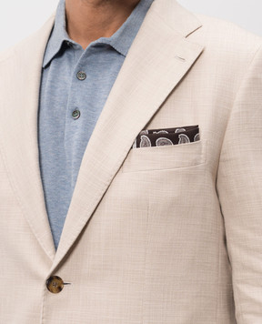 ISAIA Коричнева хустка-паше із шовку FZOOO6FZ813