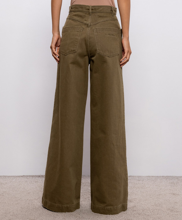 Max Mara Джинсовые палаццо цвета хаки MXMALAMARO изображение 4
