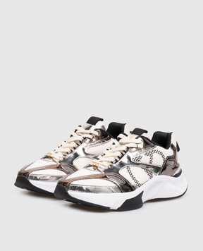 Valentino Кроссовки цвета айвори с эффектом металлик 9W2S0PU6FDA