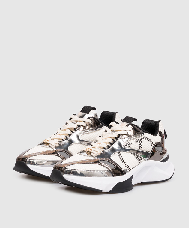 Valentino Кросівки кольору айворі з ефектом металік 9W2S0PU6FDA зображення 2