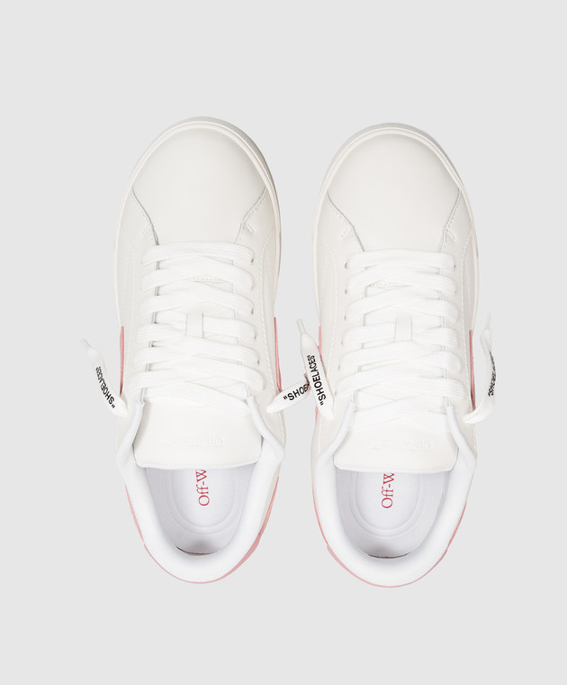 Off-White Детские белые кроссовки End of Play с тиснением логотипа OF06027655 изображение 4