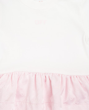 Off-White Дитяча рожева сукня з оборками 44GXU004S26J001