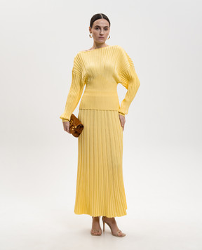 Balmain Желтый джемпер в рубчик GF1AQ135KJ30