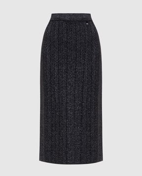 Herno Серая юбка миди с шерстью в узор GN000089D70309