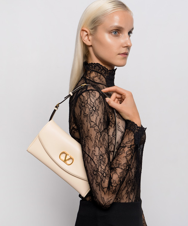 Valentino Шкіряна сумка кольору айворі Devain 9W2B0T31ABM зображення 2