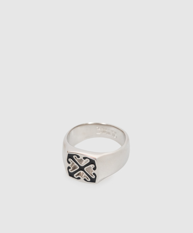 Off-White кольцо с эмблемой OMOC078C99MET001 изображение 3