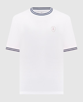 Brunello Cucinelli Белая футболка с принтом эмблемы M0B131386T