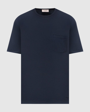 Agnona Голубая футболка с вышивкой логотипа TT09U1YY2066