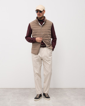 Brunello Cucinelli Коричневый пуховой жилет MM4791696