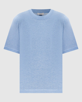 Agnona Голубая меланжевая футболка с шелком KT110450Q180P