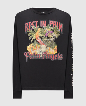 Palm Angels Чорний лонгслів Rest In Palm PMAB058F25JER004