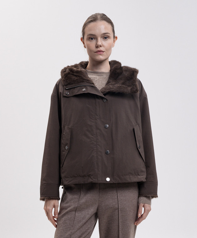 Max Mara Weekend Коричнева двостороння куртка ZANNA WKDZANNA зображення 4