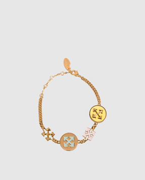 Off-White Золотой браслет-цепочка Button Arrow OWOA133S26MET001