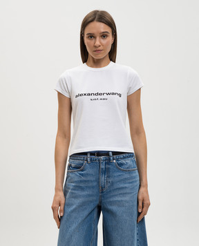 Alexander Wang Біла футболка в кристали 1CC2261292