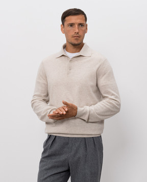 Brunello Cucinelli Поло кольору айворі з кашеміру M2200295