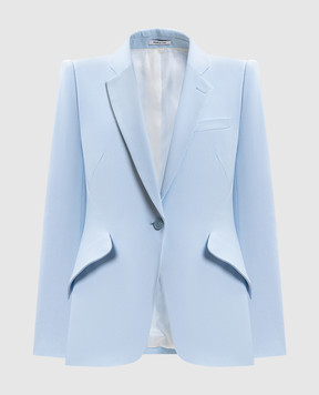 Alexander McQueen Блакитний жакет з вовни 857750QEAAA