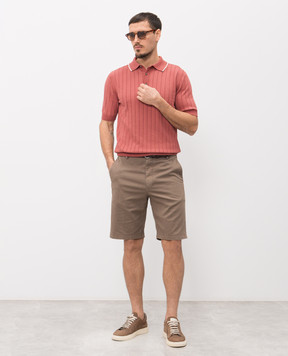 Peserico Червоне поло в рубчик з бавовни R59490F189173R