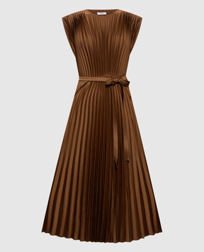 JOSEPH Коричневое платье-плиссе Volta JF009603