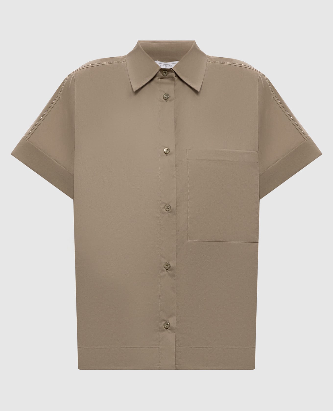 Рубашка цвета хаки с отворотами