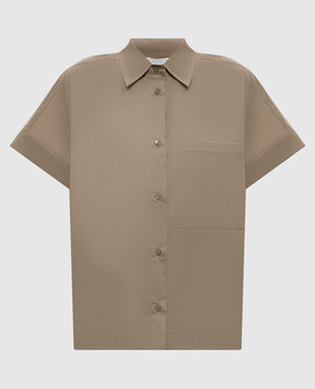 Peserico Рубашка цвета хаки с отворотами A0686201979