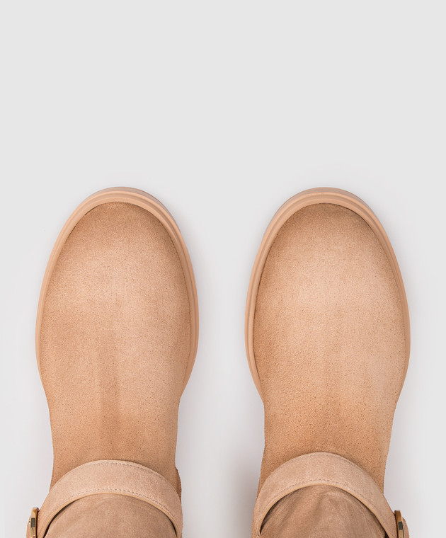 Santoni Бежевые замшевые ботинки WTYW72447PKVNHSY изображение 4