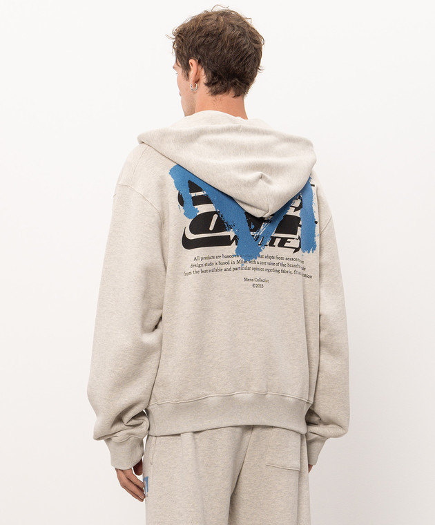 Off-White Серая меланжевая спортивная куртка Half Arrow 44MBE02EF26F002 изображение 4