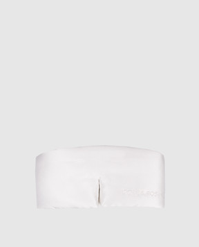 Dore & Rose Белая маска для сна из шелка с логотипом DEEPSLEEPMASK