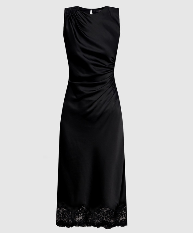 Ermanno Scervino Чорна сукня міді з мереживом D492Q332APXZV