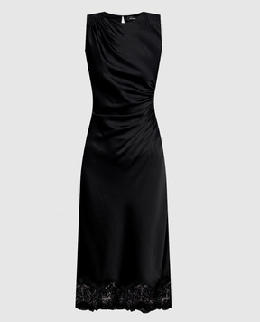 Ermanno Scervino Черное платье миди с кружевом D492Q332APXZV